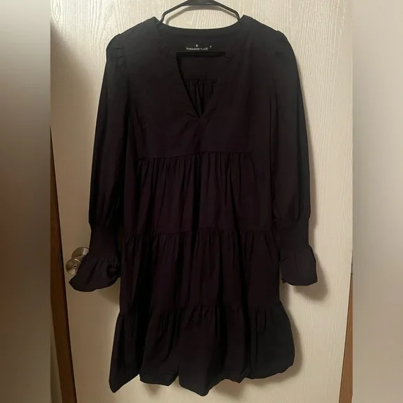 Tuckernuck Pomander Place Navy Cotton Kenzo Long Sleeve Dress - Picture 2 of 7